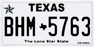 TX license plate BHM5763