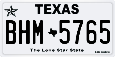 TX license plate BHM5765