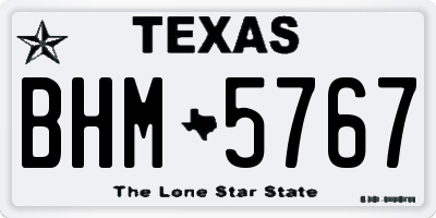 TX license plate BHM5767