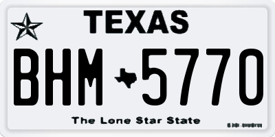 TX license plate BHM5770