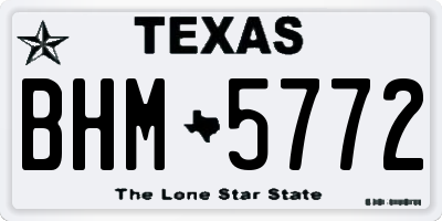 TX license plate BHM5772