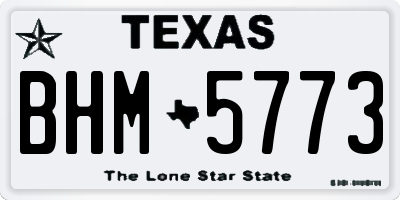 TX license plate BHM5773