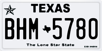 TX license plate BHM5780