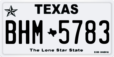 TX license plate BHM5783