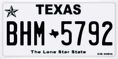 TX license plate BHM5792