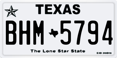 TX license plate BHM5794