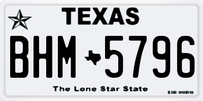 TX license plate BHM5796