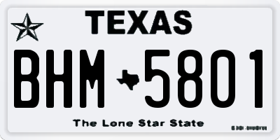 TX license plate BHM5801