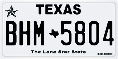 TX license plate BHM5804