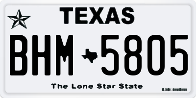 TX license plate BHM5805