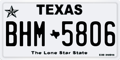 TX license plate BHM5806