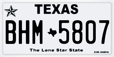 TX license plate BHM5807