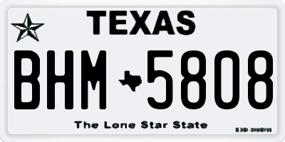 TX license plate BHM5808