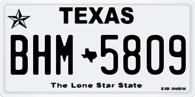 TX license plate BHM5809