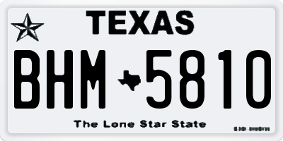 TX license plate BHM5810