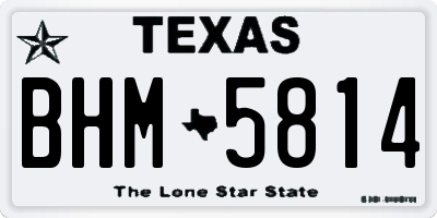 TX license plate BHM5814