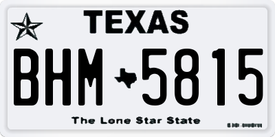 TX license plate BHM5815