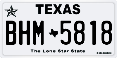 TX license plate BHM5818