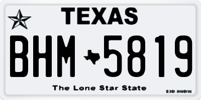 TX license plate BHM5819