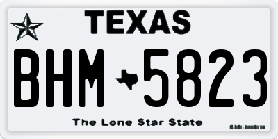 TX license plate BHM5823