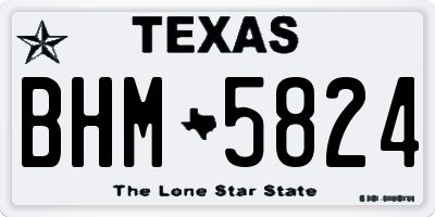 TX license plate BHM5824