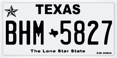 TX license plate BHM5827