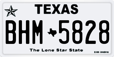 TX license plate BHM5828