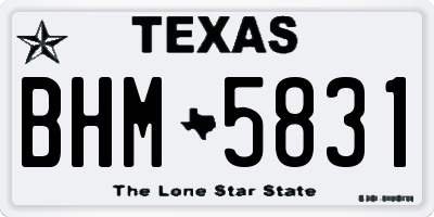 TX license plate BHM5831