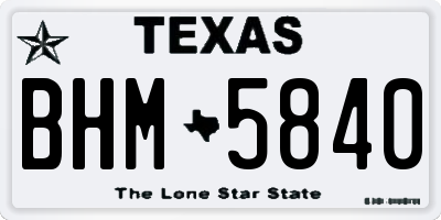 TX license plate BHM5840