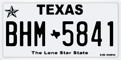 TX license plate BHM5841