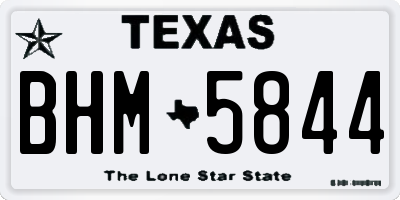 TX license plate BHM5844