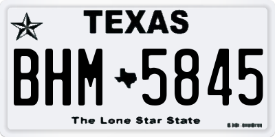 TX license plate BHM5845