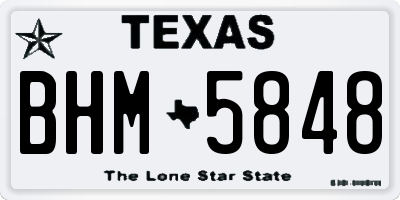 TX license plate BHM5848