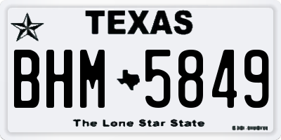 TX license plate BHM5849