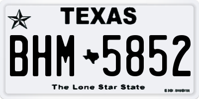 TX license plate BHM5852