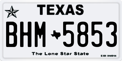 TX license plate BHM5853