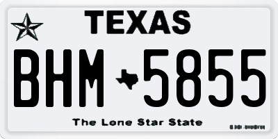 TX license plate BHM5855