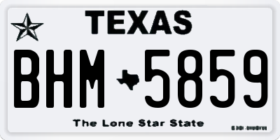 TX license plate BHM5859