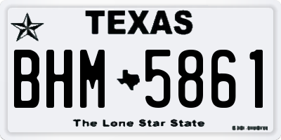 TX license plate BHM5861