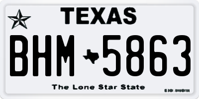 TX license plate BHM5863