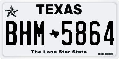 TX license plate BHM5864