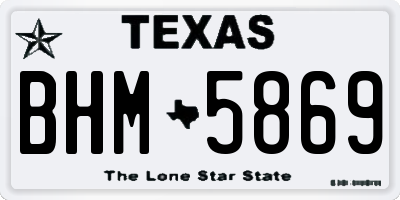 TX license plate BHM5869