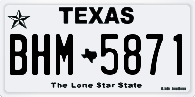 TX license plate BHM5871