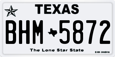 TX license plate BHM5872
