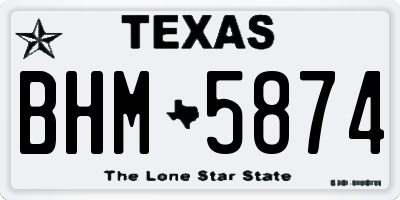 TX license plate BHM5874