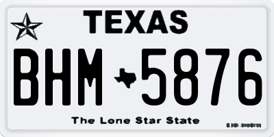 TX license plate BHM5876