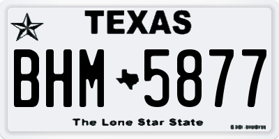 TX license plate BHM5877