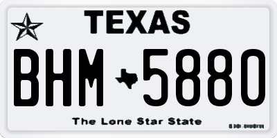 TX license plate BHM5880