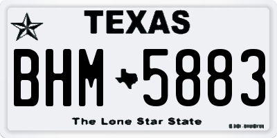 TX license plate BHM5883