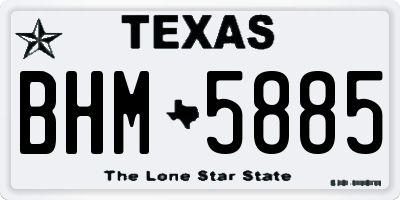 TX license plate BHM5885